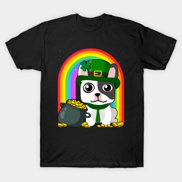 French Bulldog Rainbow Irish Clover St Patrick Day Dog Gift product T-Shirt by theodoros20